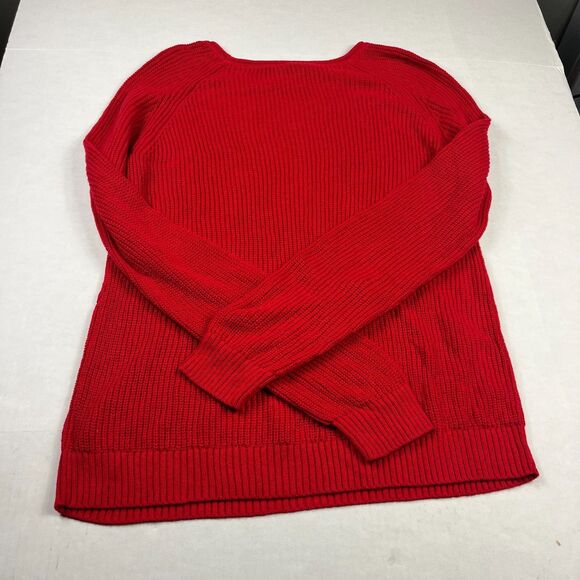 Talbots Cable Knit Tunic Sweater Red Classic Comfort Casual Pullover Size XL NWT - Picture 9 of 10